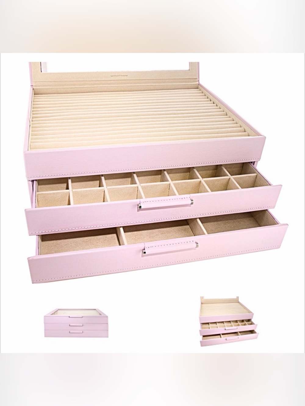 WOLF Pink Three-Tier Jewelry Organizer with Clear Display Top - Picture 2 of 9